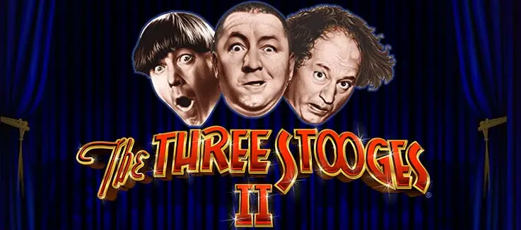 game logo from the Three Stooges II slot game